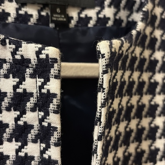Talbots Navy and White Houndstooth open Jacket - blazer - size 6 -like new - Picture 6 of 7